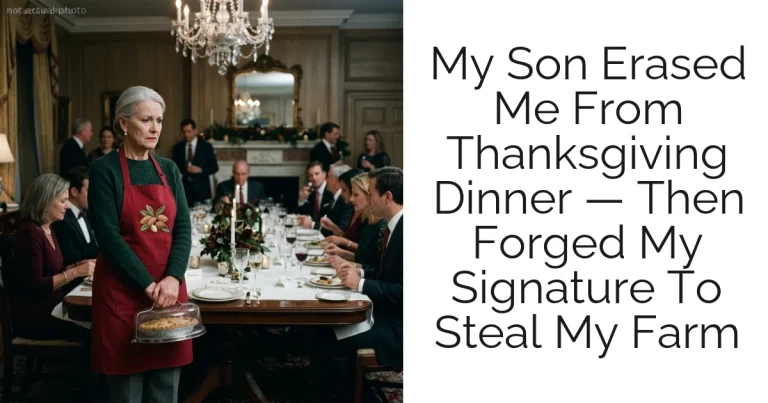 My Son Erased Me From Thanksgiving Dinner — Then Forged My Signature To Steal My Farm