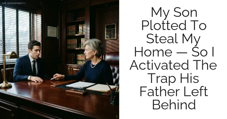 My Son Plotted To Steal My Home — So I Activated The Trap His Father Left Behind