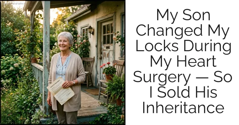My Son Changed My Locks During My Heart Surgery — So I Sold His Inheritance