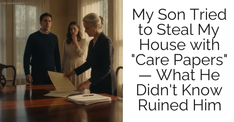 My Son Tried to Steal My House with "Care Papers" — What He Didn't Know Ruined Him