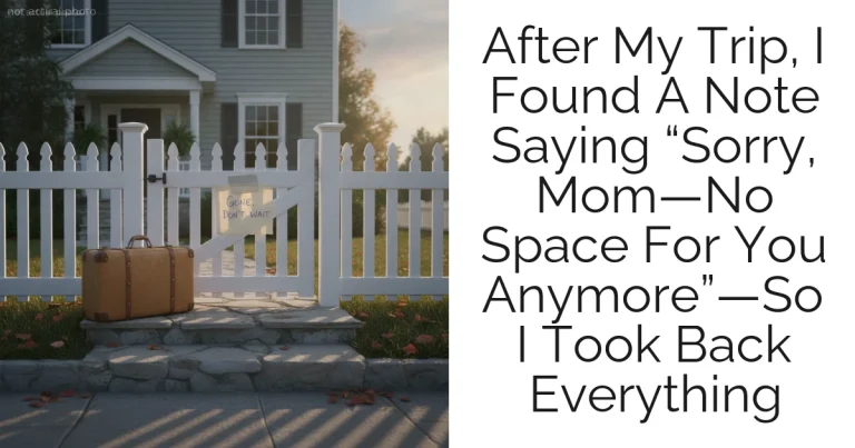 After My Trip, I Found A Note Saying “Sorry, Mom—No Space For You Anymore”—So I Took Back Everything