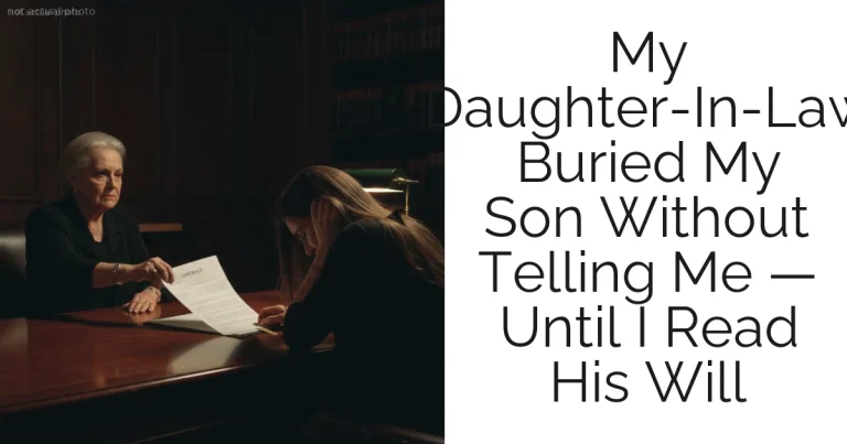 My Daughter-In-Law Buried My Son Without Telling Me — Until I Read His Will