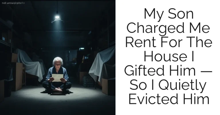 My Son Charged Me Rent For The House I Gifted Him — So I Quietly Evicted Him