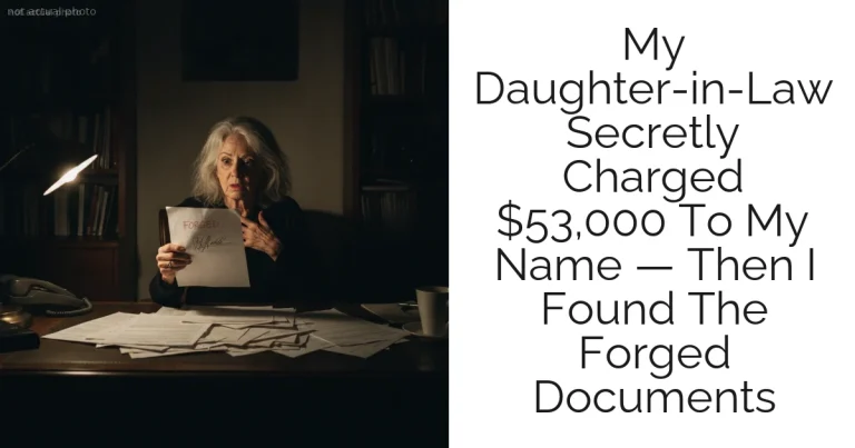 My Daughter-in-Law Secretly Charged $53,000 To My Name — Then I Found The Forged Documents