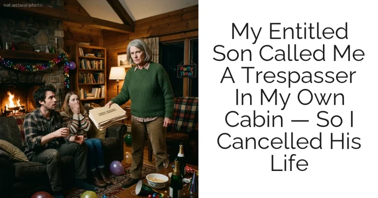 My Entitled Son Called Me A Trespasser In My Own Cabin — So I Cancelled His Life