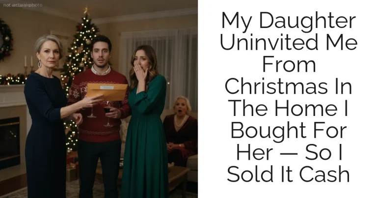 My Daughter Uninvited Me From Christmas In The Home I Bought For Her — So I Sold It Cash