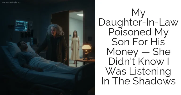 My Daughter-In-Law Poisoned My Son For His Money — She Didn't Know I Was Listening In The Shadows