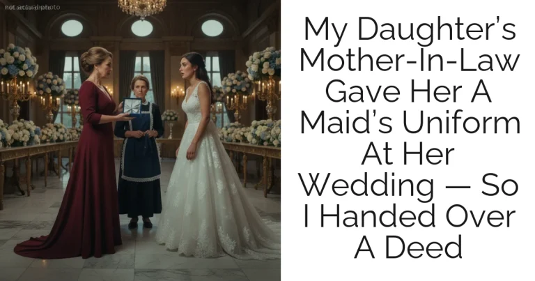 My Daughter’s Mother-In-Law Gave Her A Maid’s Uniform At Her Wedding — So I Handed Over A Deed
