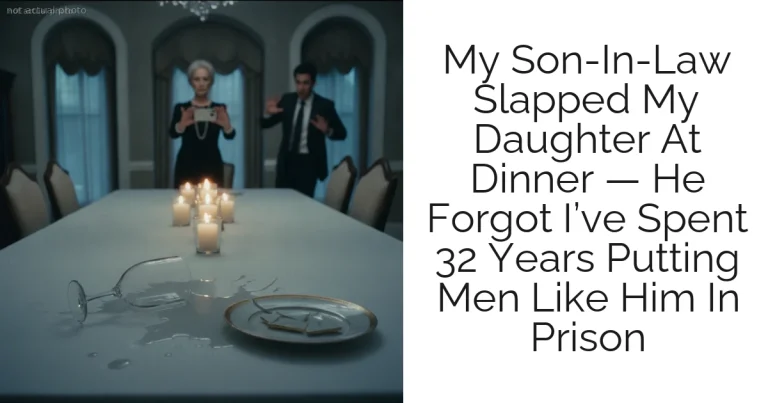 My Son-In-Law Slapped My Daughter At Dinner — He Forgot I’ve Spent 32 Years Putting Men Like Him In Prison