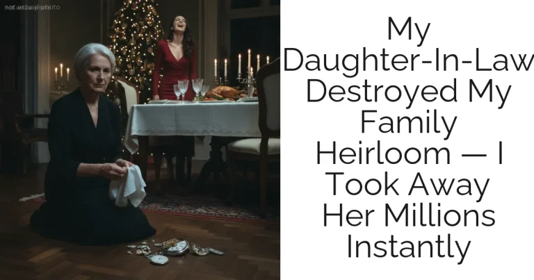 My Daughter-In-Law Destroyed My Family Heirloom — I Took Away Her Millions Instantly