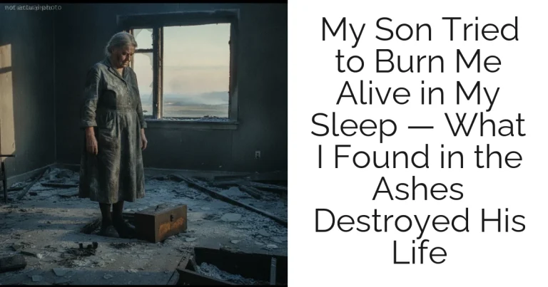 My Son Tried to Burn Me Alive in My Sleep — What I Found in the Ashes Destroyed His Life