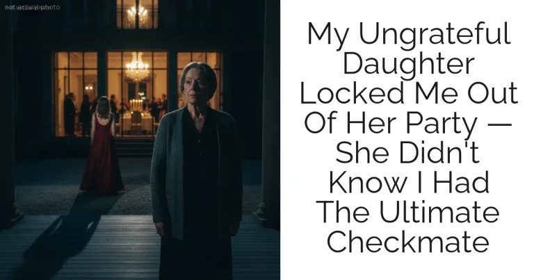 My Ungrateful Daughter Locked Me Out Of Her Party — She Didn't Know I Had The Ultimate Checkmate