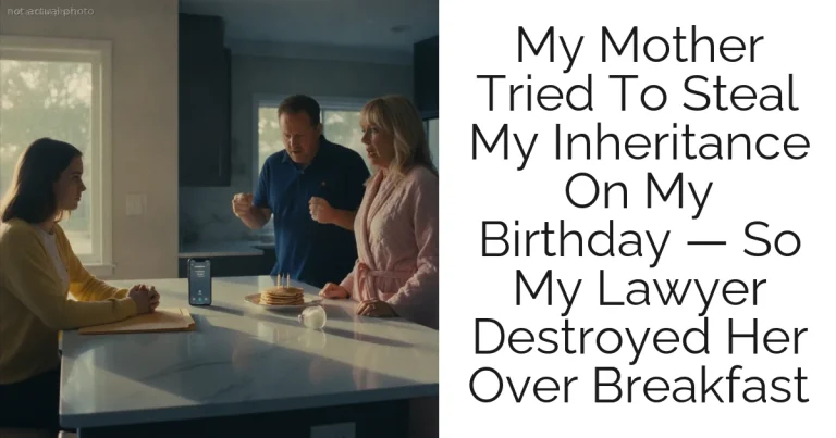 My Mother Tried To Steal My Inheritance On My Birthday — So My Lawyer Destroyed Her Over Breakfast