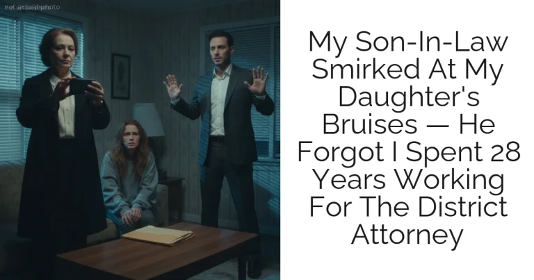 My Son-In-Law Smirked At My Daughter's Bruises — He Forgot I Spent 28 Years Working For The District Attorney