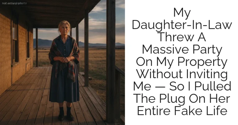 My Daughter-In-Law Threw A Massive Party On My Property Without Inviting Me — So I Pulled The Plug On Her Entire Fake Life