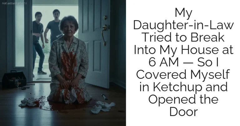 My Daughter-in-Law Tried to Break Into My House at 6 AM — So I Covered Myself in Ketchup and Opened the Door