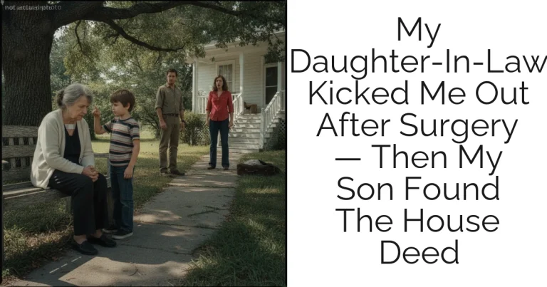 My Daughter-In-Law Kicked Me Out After Surgery — Then My Son Found The House Deed