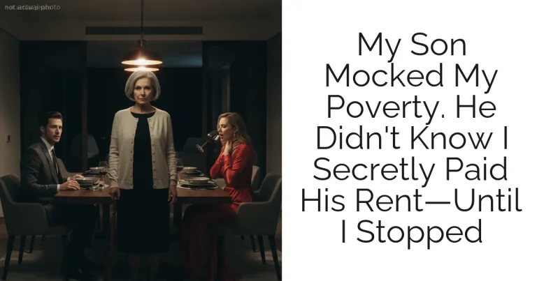 My Son Mocked My Poverty. He Didn't Know I Secretly Paid His Rent—Until I Stopped