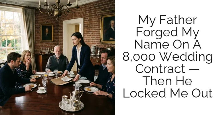 My Father Forged My Name On A 8,000 Wedding Contract — Then He Locked Me Out