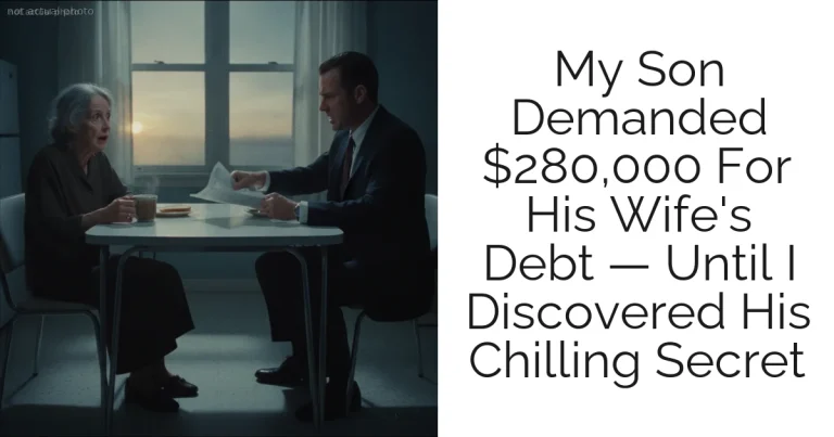 My Son Demanded $280,000 For His Wife's Debt — Until I Discovered His Chilling Secret