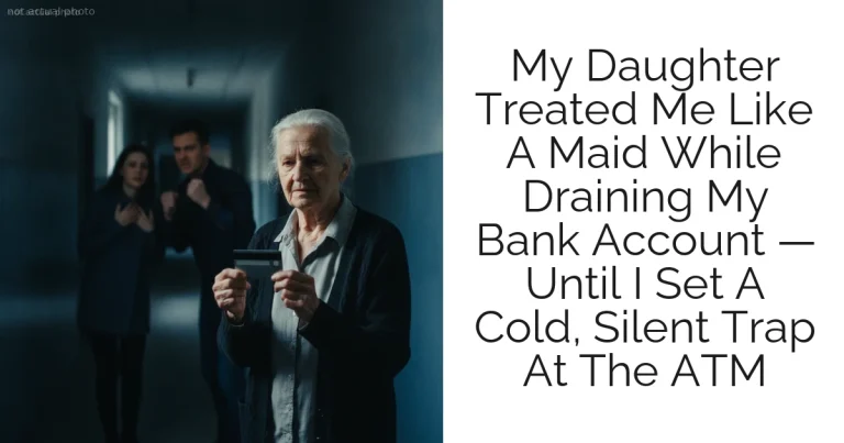 My Daughter Treated Me Like A Maid While Draining My Bank Account — Until I Set A Cold, Silent Trap At The ATM