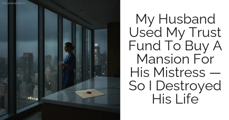 My Husband Used My Trust Fund To Buy A Mansion For His Mistress — So I Destroyed His Life