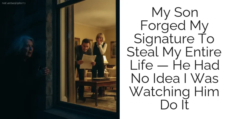My Son Forged My Signature To Steal My Entire Life — He Had No Idea I Was Watching Him Do It