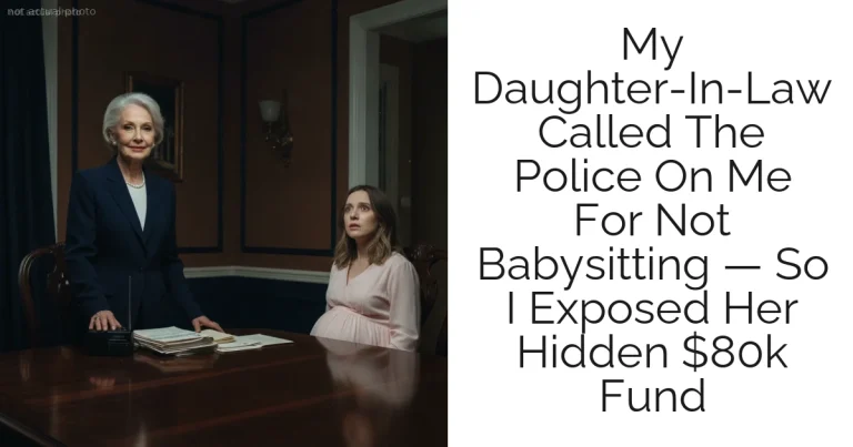 My Daughter-In-Law Called The Police On Me For Not Babysitting — So I Exposed Her Hidden $80k Fund