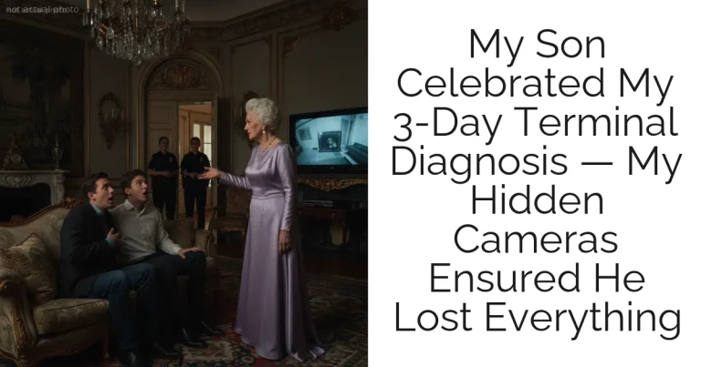 My Son Celebrated My 3-Day Terminal Diagnosis — My Hidden Cameras Ensured He Lost Everything