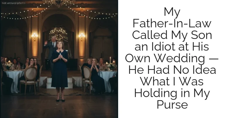 My Father-In-Law Called My Son an Idiot at His Own Wedding — He Had No Idea What I Was Holding in My Purse