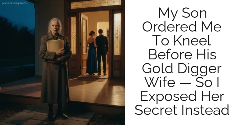 My Son Ordered Me To Kneel Before His Gold Digger Wife — So I Exposed Her Secret Instead