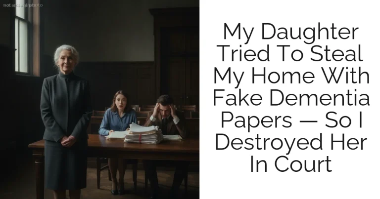 My Daughter Tried To Steal My Home With Fake Dementia Papers — So I Destroyed Her In Court