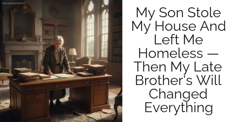 My Son Stole My House And Left Me Homeless — Then My Late Brother's Will Changed Everything