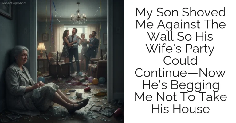My Son Shoved Me Against The Wall So His Wife's Party Could Continue—Now He's Begging Me Not To Take His House