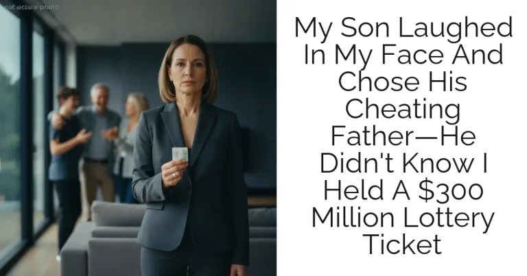 My Son Laughed In My Face And Chose His Cheating Father—He Didn't Know I Held A $300 Million Lottery Ticket
