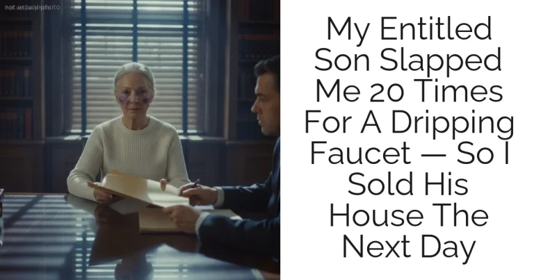 My Entitled Son Slapped Me 20 Times For A Dripping Faucet — So I Sold His House The Next Day