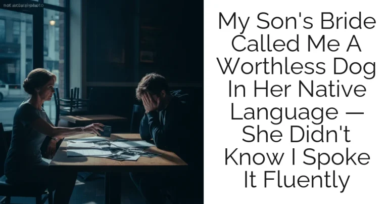 My Son's Bride Called Me A Worthless Dog In Her Native Language — She Didn't Know I Spoke It Fluently