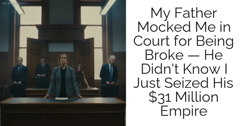 My Father Mocked Me in Court for Being Broke — He Didn't Know I Just Seized His $31 Million Empire