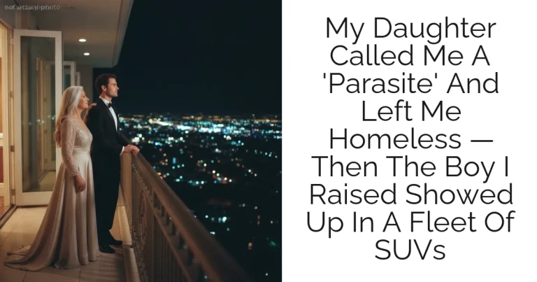 My Daughter Called Me A 'Parasite' And Left Me Homeless — Then The Boy I Raised Showed Up In A Fleet Of SUVs