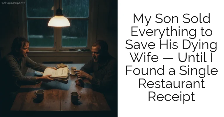 My Son Sold Everything to Save His Dying Wife — Until I Found a Single Restaurant Receipt