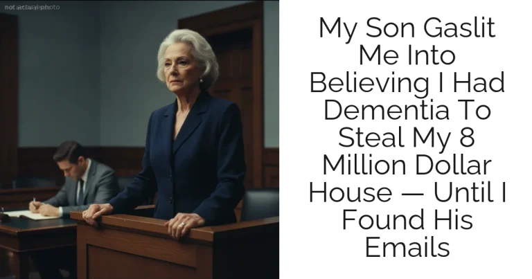 My Son Gaslit Me Into Believing I Had Dementia To Steal My 8 Million Dollar House — Until I Found His Emails