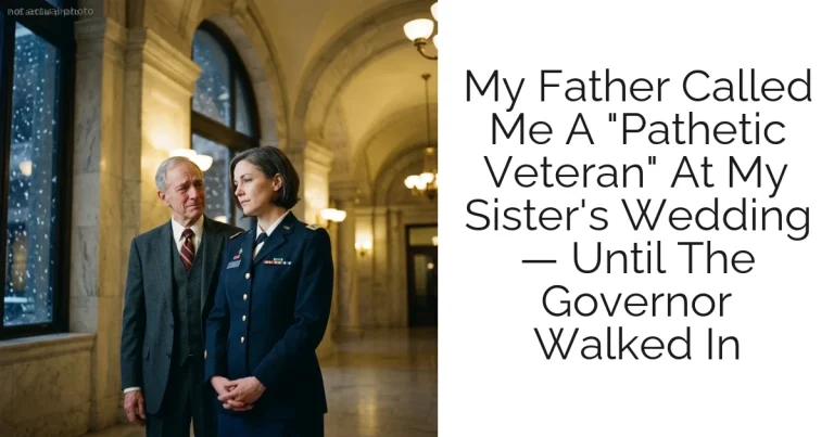 My Father Called Me A "Pathetic Veteran" At My Sister's Wedding — Until The Governor Walked In
