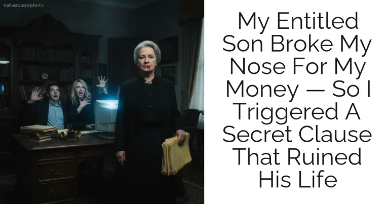 My Entitled Son Broke My Nose For My Money — So I Triggered A Secret Clause That Ruined His Life