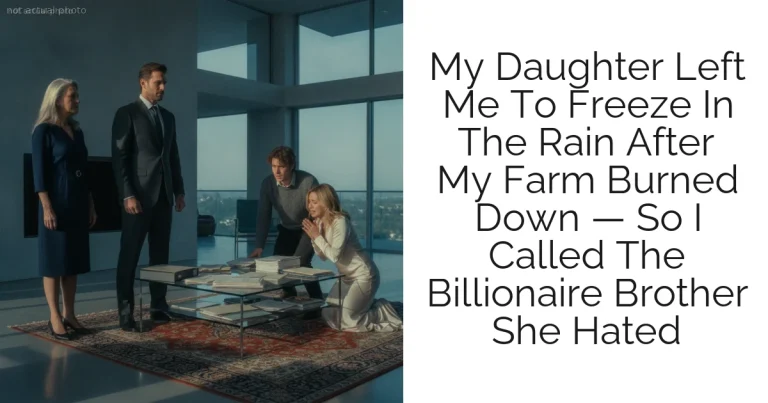 My Daughter Left Me To Freeze In The Rain After My Farm Burned Down — So I Called The Billionaire Brother She Hated