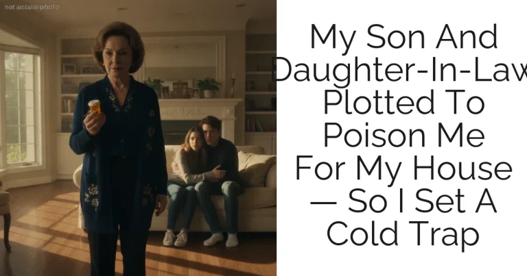 My Son And Daughter-In-Law Plotted To Poison Me For My House — So I Set A Cold Trap