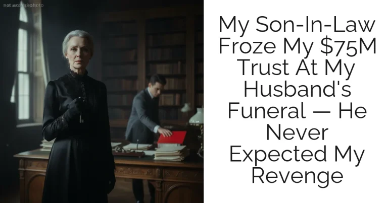 My Son-In-Law Froze My $75M Trust At My Husband's Funeral — He Never Expected My Revenge