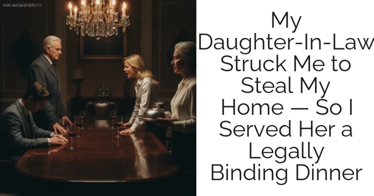 My Daughter-In-Law Struck Me to Steal My Home — So I Served Her a Legally Binding Dinner