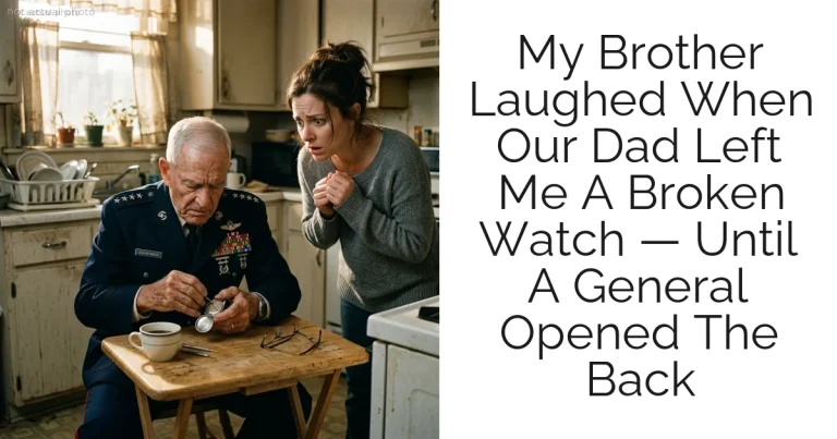 My Brother Laughed When Our Dad Left Me A Broken Watch — Until A General Opened The Back