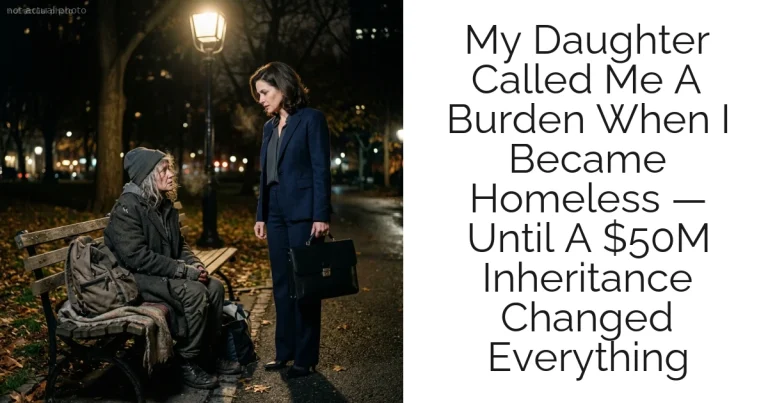 My Daughter Called Me A Burden When I Became Homeless — Until A $50M Inheritance Changed Everything