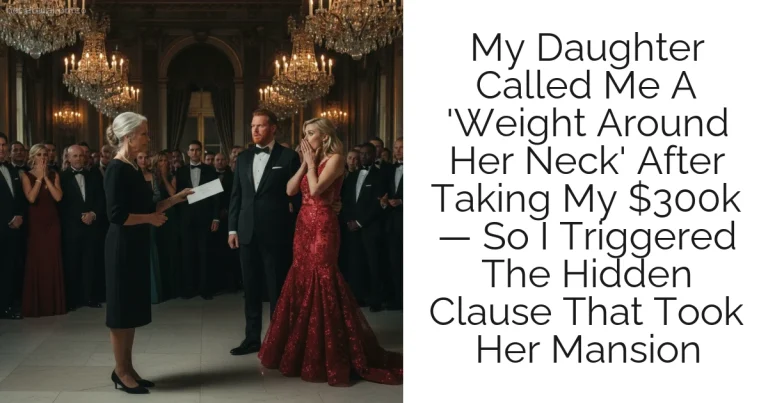 My Daughter Called Me A 'Weight Around Her Neck' After Taking My $300k — So I Triggered The Hidden Clause That Took Her Mansion